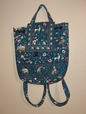 Vintage Vera Bradley ANIMAL KINGDOM Retired Mimi Backpack Bag Zoo Theme 90s Y2K
